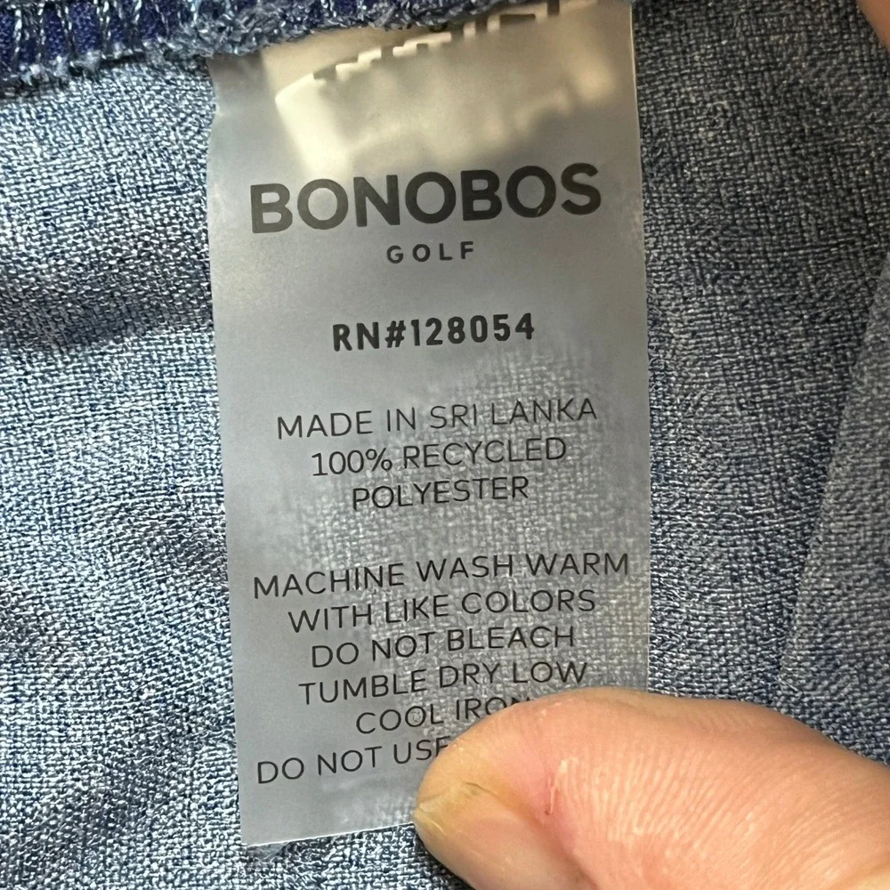 Bonobos Golf Pants Men 34x32 Blue Slim Fit Heathered Stretch Waistband 5-Pocket